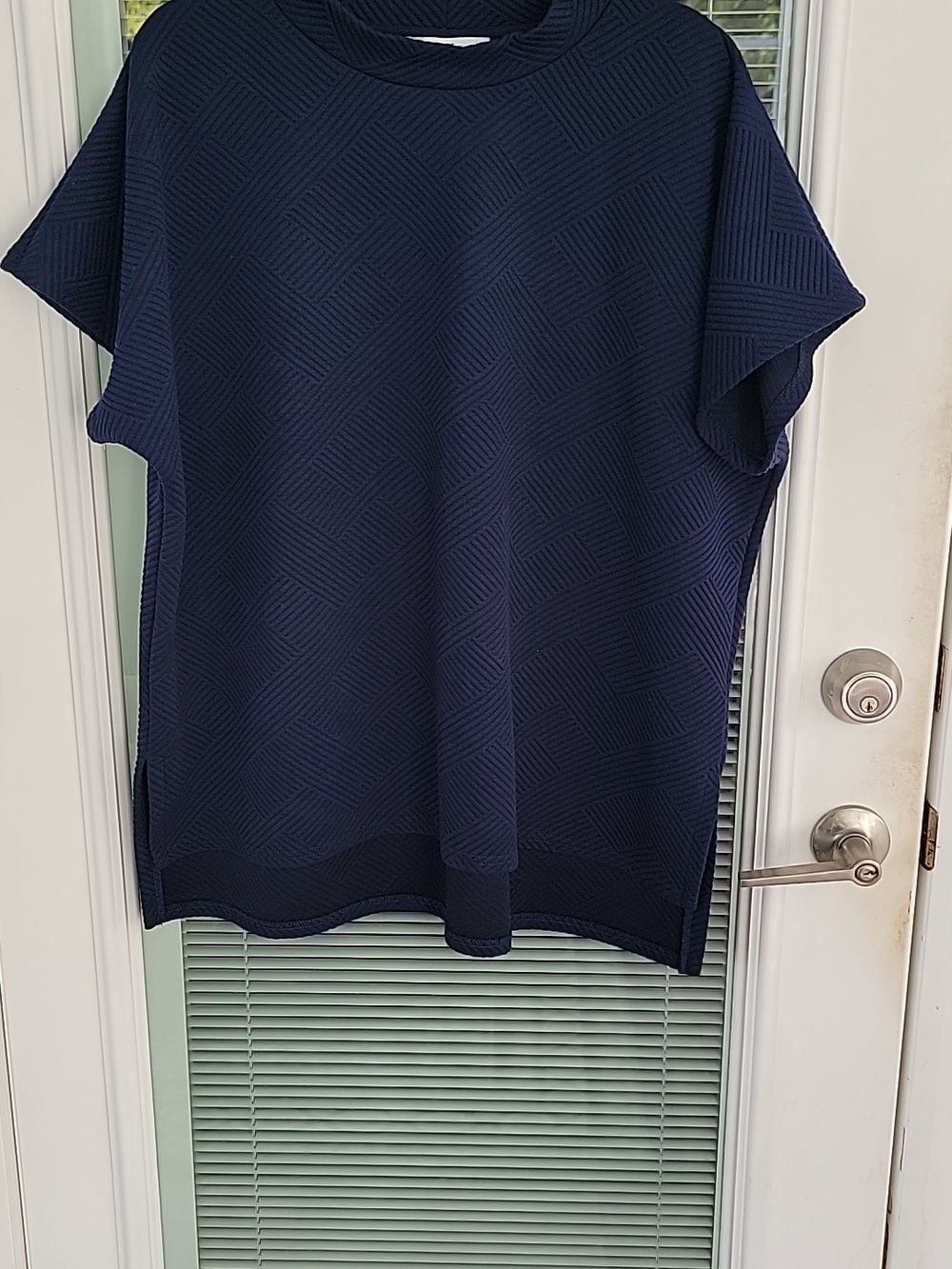 See And Be Seen Textured Duo Women's Lounge Set Navy Blue Sz L Relaxed Fit - Picture 4 of 16